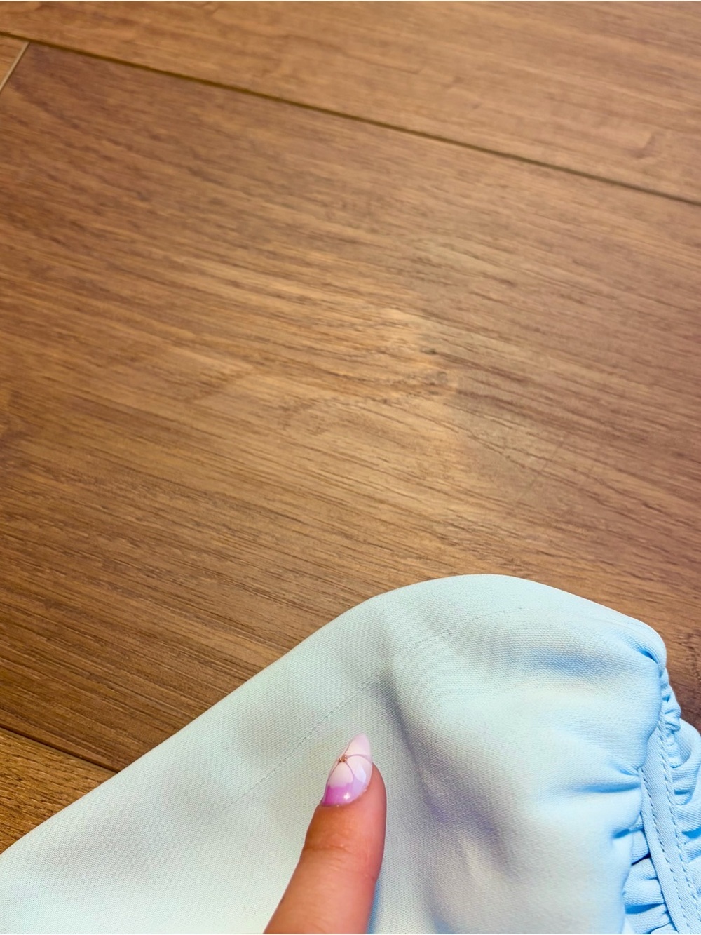 Aritzia Light Blue Puff-Sleeve Mini Dress - Picture 4 of 4